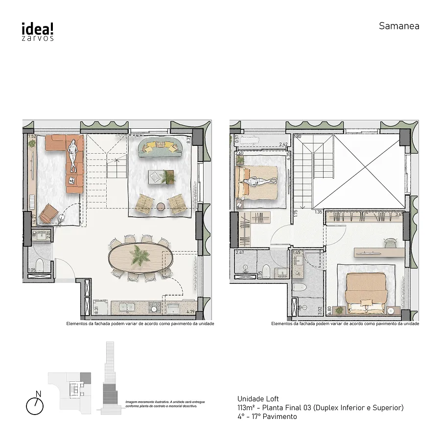 Planta Loft 113 m² 113m² - Loft Final 03 · 4º - 17º Pavimento
